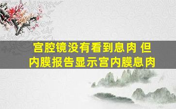 宫腔镜没有看到息肉 但内膜报告显示宫内膜息肉